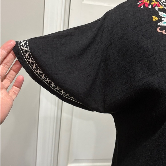 THML sz M black dress with colorful embroidery - Picture 3 of 7